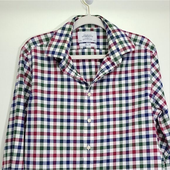 Charles‎ Tyrwhitt Men's Multicolor Button Down Shirt Size 16/33 Slim Fit - Picture 4 of 6